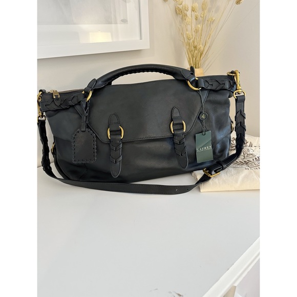 Lauren Ralph Lauren ~ Vintage Black Woodland Convert Tote Bag - Picture 3 of 17